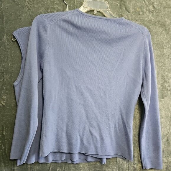Tailor B Moss Women's Lg 2 Piece Lavender Sweater Vintage Hong Kong Flaw - Picture 7 of 15